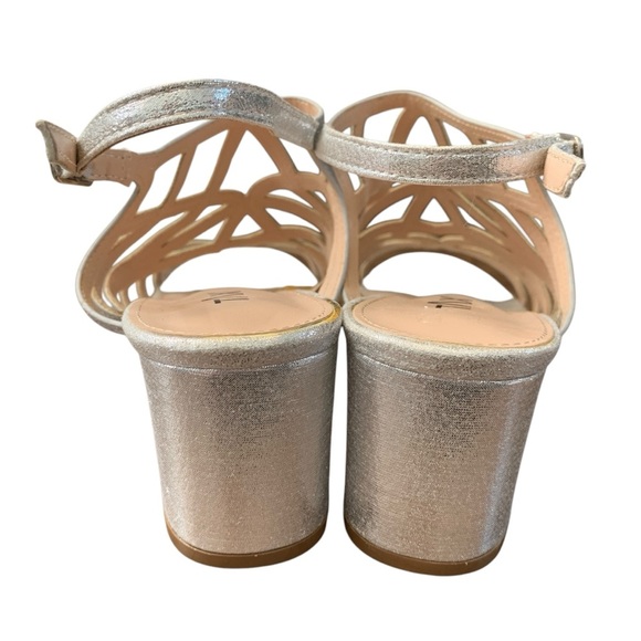 Taxi Heels Womens 9 Silver Strappy Prom Homecoming Formal Wedding Event - Picture 4 of 10